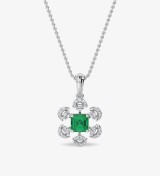 Esra Floral Diamond Pendant Set White Gold Esra Floral Diamond Pendant Set White Gold
