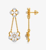 Diamond Yellow Gold 22kt Dangle Earring Diamond Yellow Gold 22kt Dangle Earring
