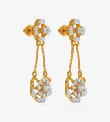 Diamond Yellow Gold 22kt Dangle Earring Diamond Yellow Gold 22kt Dangle Earring