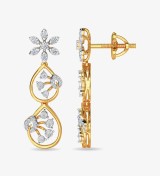 Diamond Trinity Earring Dangler Rose Gold Diamond Trinity Earring Dangler Rose Gold