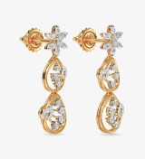 Diamond Trinity Earring Dangler Rose Gold Diamond Trinity Earring Dangler Rose Gold