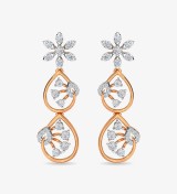 Diamond Trinity Earring Dangler Rose Gold Diamond Trinity Earring Dangler Rose Gold