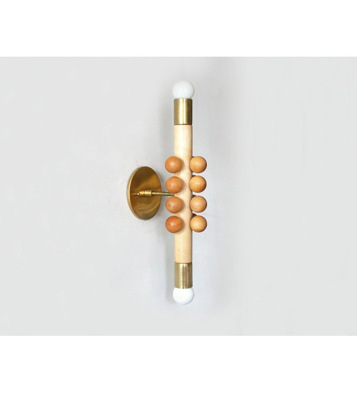 Double-headed bead column wall lamp