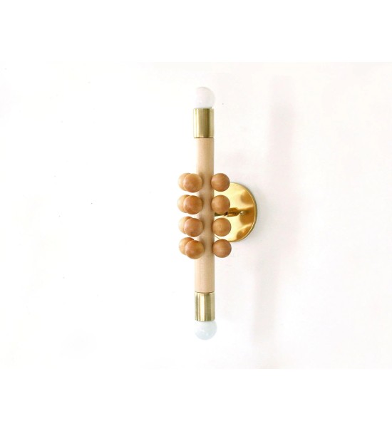Double-headed bead column wall lamp