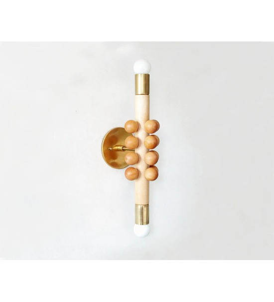 Double-headed bead column wall lamp