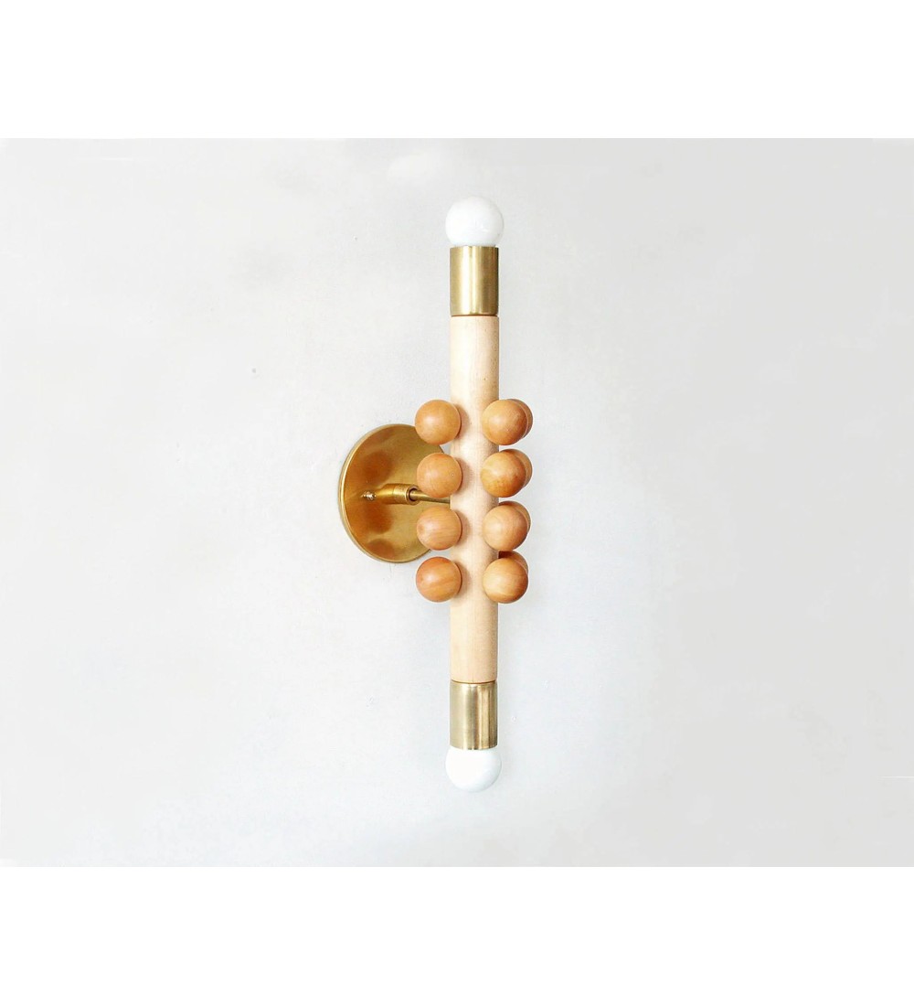 Double-headed bead column wall lamp