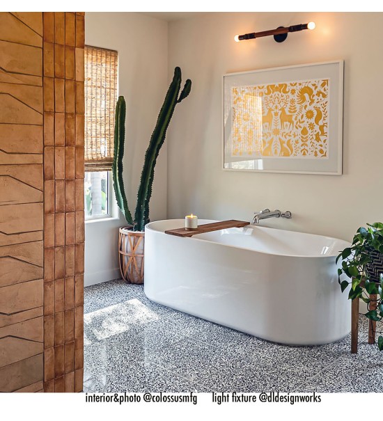 Linear wood grain copper ring wall lamp