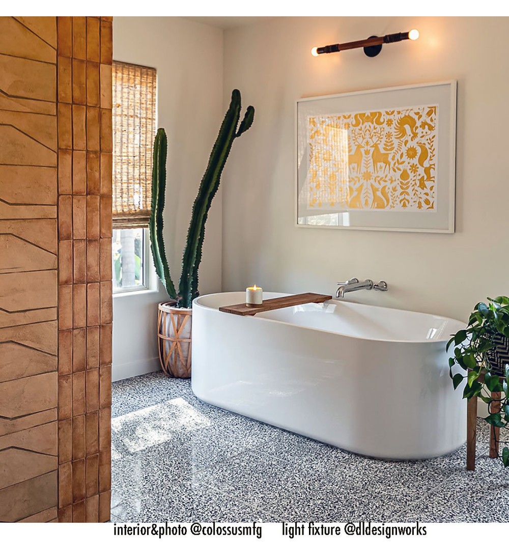 Linear wood grain copper ring wall lamp