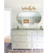 Four-pan wooden milky white glass ball wall lamp