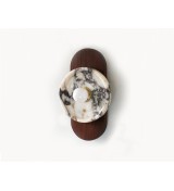 Marble disc with walnut oval wall lamp