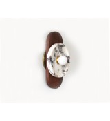 Marble disc with walnut oval wall lamp
