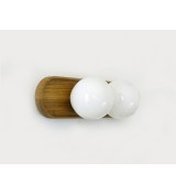 Double ball oval tray wooden wall lamp