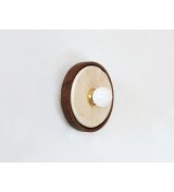 Travertine Recessed Walnut Ring Wall Light