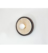 Travertine Recessed Walnut Ring Wall Light
