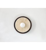 Travertine Recessed Walnut Ring Wall Light