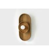 Oval Tray Wood Panel and Center Ring Wall Light