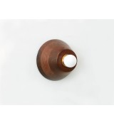 Stepped Walnut Cone and Brass Hoop Wall Light