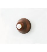 Stepped Walnut Cone and Brass Hoop Wall Light