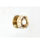 Brass backplate and stone wall sconce