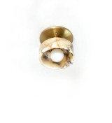 Brass backplate and stone wall sconce