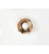 Brass backplate and stone wall sconce