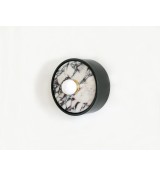 Wall sconce with black marble insert and opalescent bulb