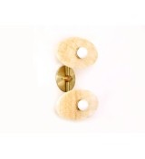 Double Oval Honey Stone and Brass Wall Sconce