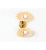 Double Oval Honey Stone and Brass Wall Sconce