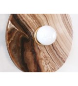 Agate Disc and Opal Bulb Wall Sconce