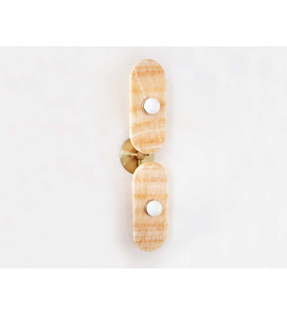 Vertical Double Panel and Brass Wall Light