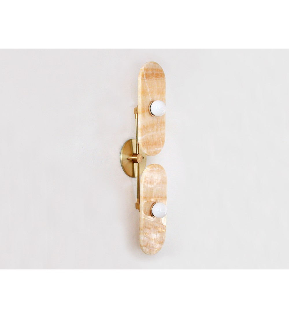 Vertical Double Panel and Brass Wall Light