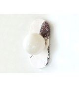 Marble panel milky white spherical wall lamp