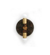 Double spherical wall lamp with marble back