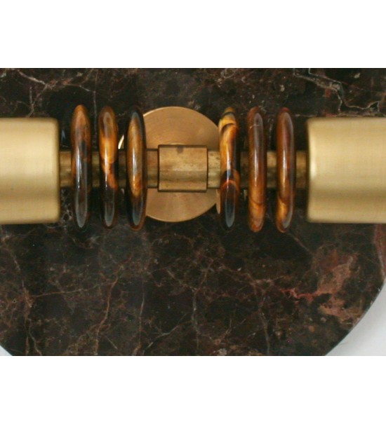 Double spherical wall lamp with marble back