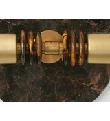 Double spherical wall lamp with marble back