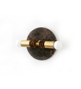 Double spherical wall lamp with marble back