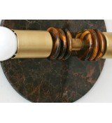 Double spherical wall lamp with marble back