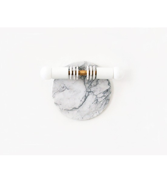 Marble and stacked disc wall light
