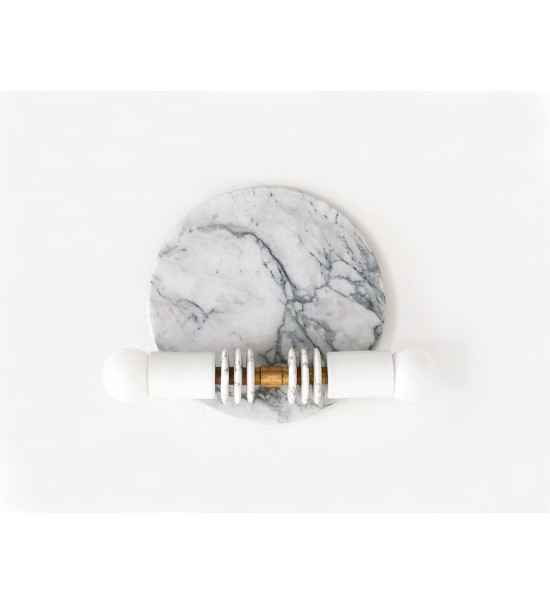 Marble and stacked disc wall light