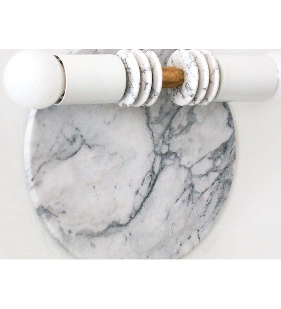 Marble and stacked disc wall light