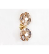 Double Onyx Donut Plate and Brass Wall Sconce