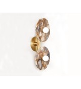 Double Onyx Donut Plate and Brass Wall Sconce