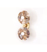 Double Onyx Donut Plate and Brass Wall Sconce