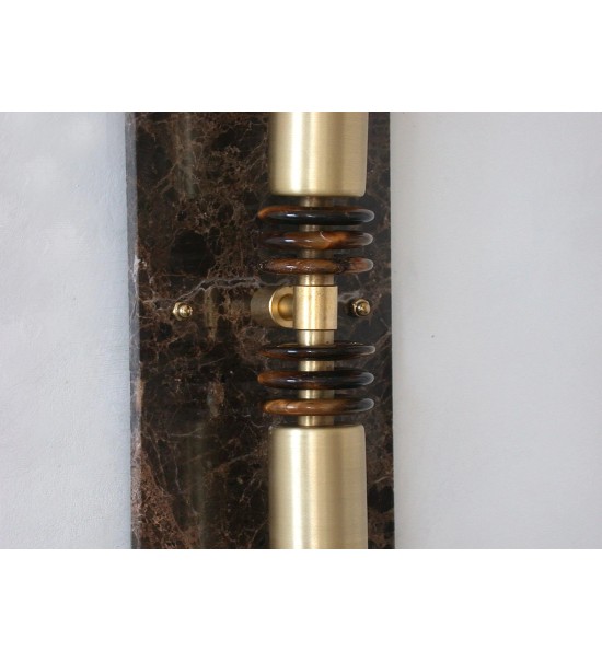 Oval dark marble panel wall lamp