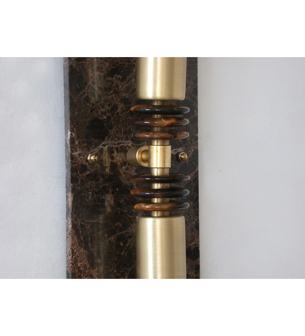 Oval dark marble panel wall lamp