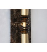 Oval dark marble panel wall lamp