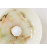 Brass Backplate Onyx and Opal Bulb Wall Sconce