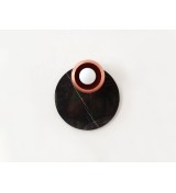 Black Clay Cup and Opal Bulb Wall Sconce