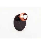 Black Clay Cup and Opal Bulb Wall Sconce