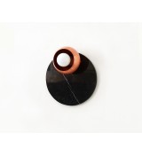 Black Clay Cup and Opal Bulb Wall Sconce